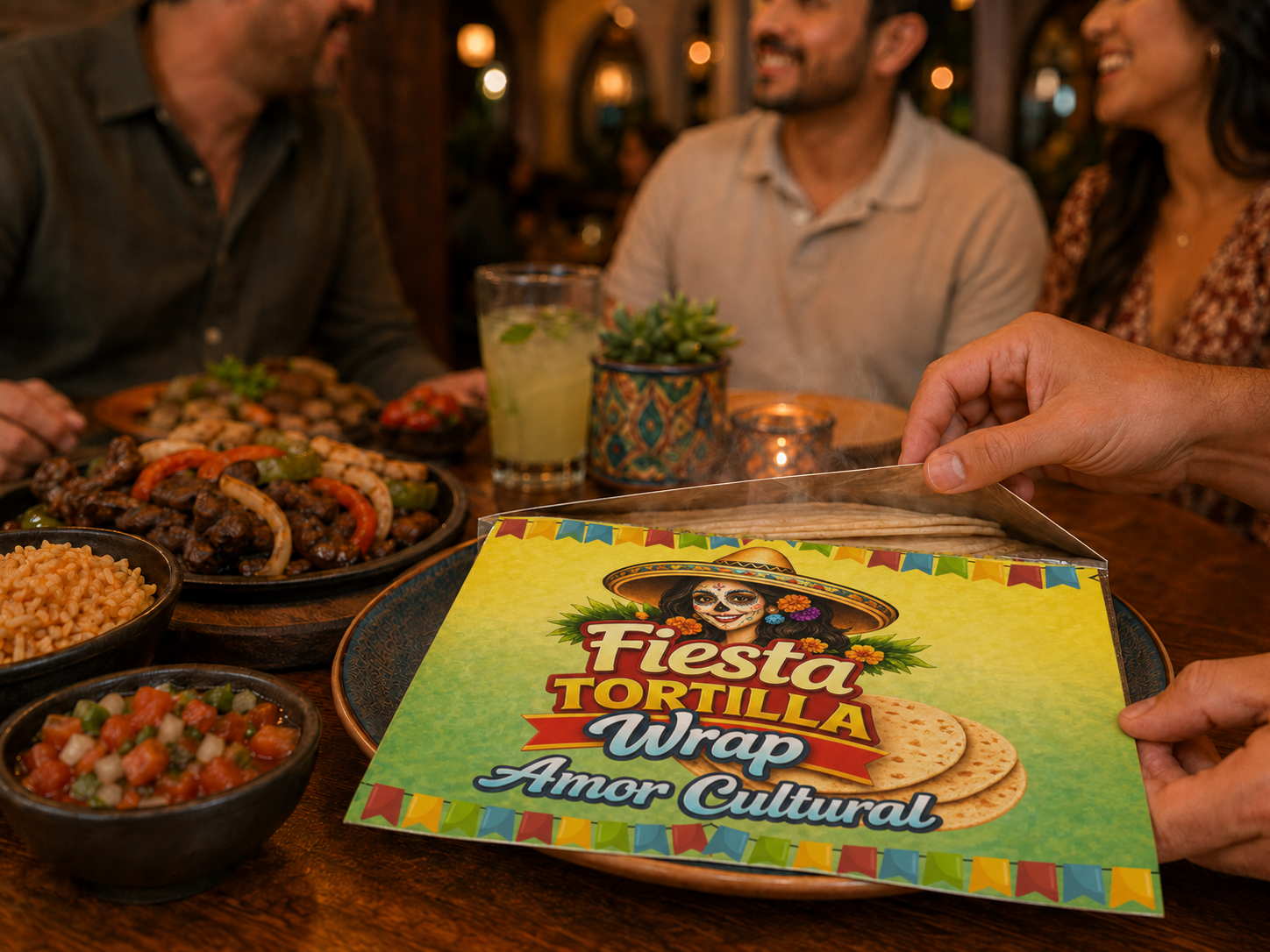 Fiesta Tortilla Wrap at the table